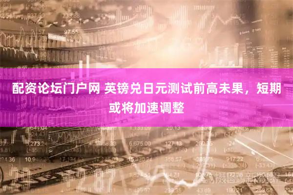 配资论坛门户网 英镑兑日元测试前高未果，短期或将加速调整