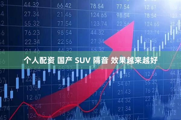 个人配资 国产 SUV 隔音 效果越来越好